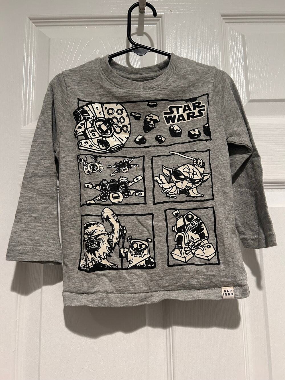 Gap Star Wars Comic Graphic Shirt 2T Toddler Long Sleeve Grey Top babyGap Boys